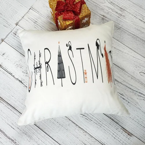 Vista 4 de ONWAY Juego de 2 fundas de almohada lumbar de árbol negro de Navidad de 20 x 20 pulgadas, fundas de cojín para decoración de sofá y hogar