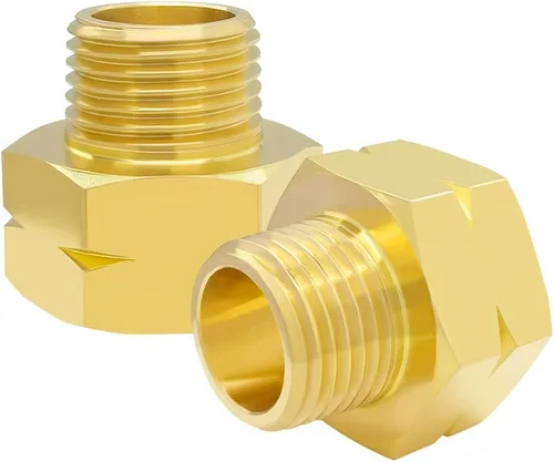 Vista 11 de Hooshing 2 piezas de adaptador reductor de rosca macho 1/4" NPT a hembra 1/2" NPT para tubería de latón