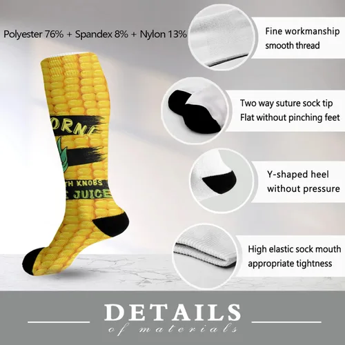 Vista 6 de devor Womens Cotton Socks Knee High Sock for Women's Long Football Sock Fashionable corn Sock