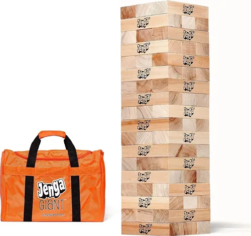 Vista 10 de Jenga Gigante - Bloques de madera dura - Se apilan hasta más de 4 pies - Licencia oficial - JS6