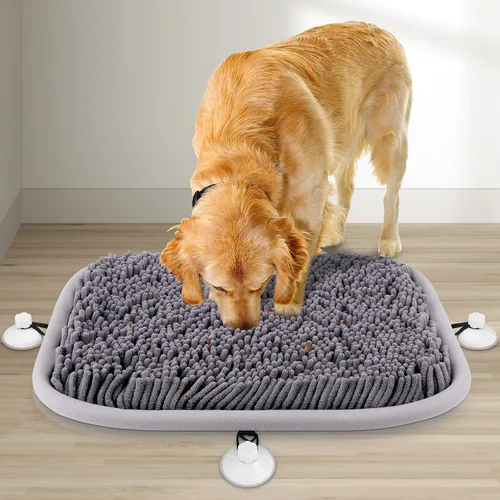 Vista 8 de Alfombrilla de olfateo para perros, 17'' x 21'' juego interactivo de alimentación por olfateo contra el aburrimiento, juguetes de rompecabezas que