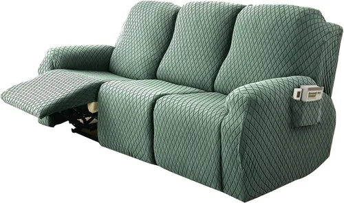 Vista 27 de Funda elástica para silla reclinable, 8 piezas de 1, 2, 3 plazas, funda para sillón reclinable con bolsillo y protector de muebles