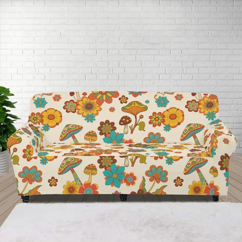 Vista 93 de Horeset Fundas elásticas para sofá con diseño de flores otoñales, lavables para sofá de 2 cojines, funda protectora para mascotas y perros