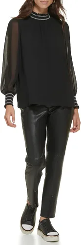 Vista 2 de Karl Lagerfeld Paris Top tejido de manga larga para mujer