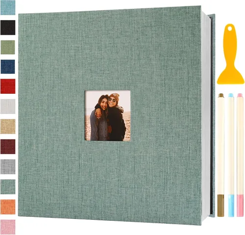 Vista 25 de Álbum de fotos autoadhesivo con páginas adhesivas para manualidades, álbumes de fotos magnéticos para fotos de 4x6, 5x7, 8x10, páginas adhesivas