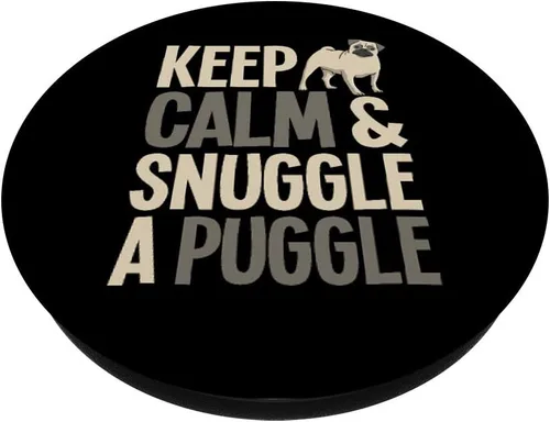 Vista 2 de Keep Calm Snuggle A Puggle - Regalos divertidos para los amantes de los perros, diseño de pug, Negro