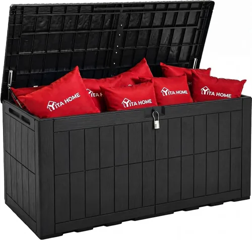 Vista 14 de YITAHOME Juego de 2 cajas de cubierta de 31 galones Negro