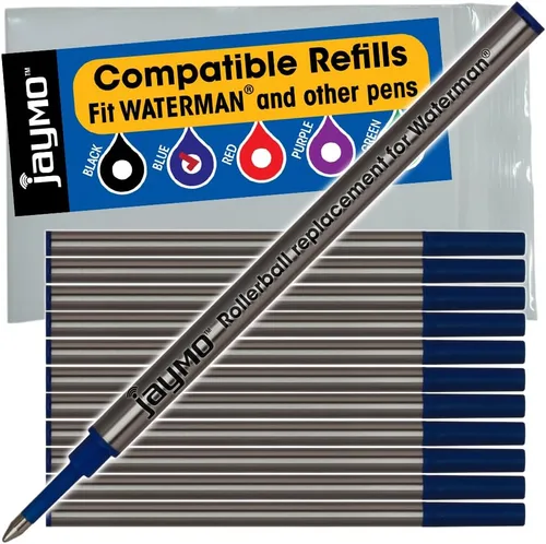 Vista 10 de Jaymo Replacement for Waterman 540951/540961 and Schmidt 5888 - Measures 4.3 in / 109 mm Long - Rollerball Pen Refill - 2 Red