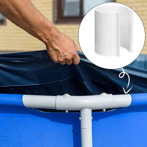Vista 4 de Jetec 16 clips blancos para cubierta de piscina para piscinas sobre el suelo, abrazaderas de PVC para piscina, clips de cubierta de protección