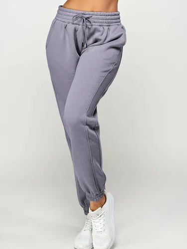 Vista 11 de IUUI Pantalones deportivos de cintura alta para mujer, con bolsillos, de algodón, holgados, atléticos