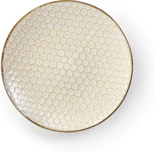 Vista 3 de Elama HoneyIvory - Vajilla de cerámica de 16 piezas en color marfil