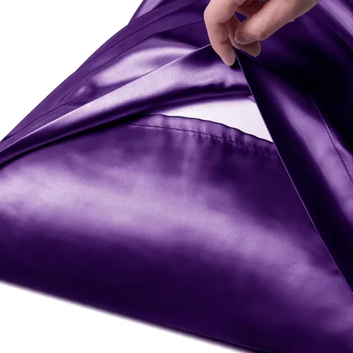 Vista 3 de Konnect - Juego de 2 fundas de almohada turcas sedosas para cabello y piel, paquete de 2 fundas de almohada Queen con cierre de sobre, satén turco
