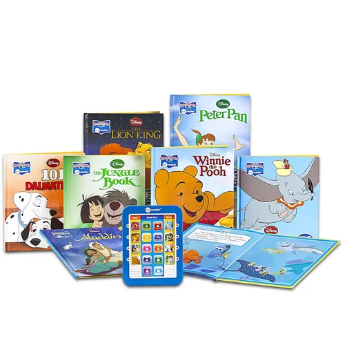 Vista 2 de Classic Disney Read Along Books for Kids - Bundle with 8 Read Aloud Books and Electronic Reader plus Stickers and More