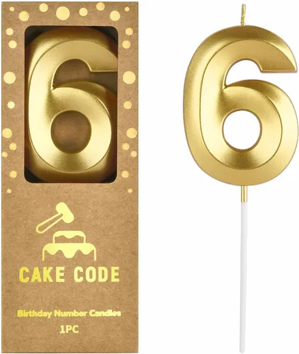 Vista 14 de Velas de cumpleaños de oro con diamantes de 2.76 pulgadas, velas de números dorados, velas de números de pastel, celebración de fiesta