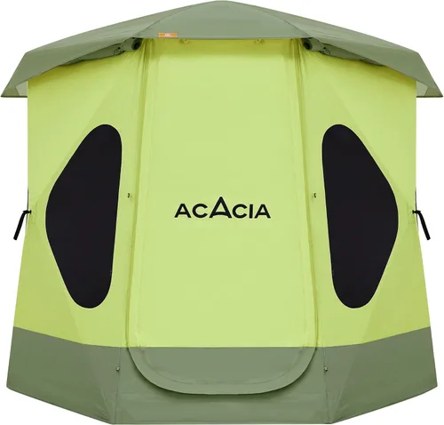 Vista 11 de ACACIA - Tienda de campaña para acampar, tienda desplegable con 8 ventanas y estera, tienda central impermeable y resistente al viento, fácil
