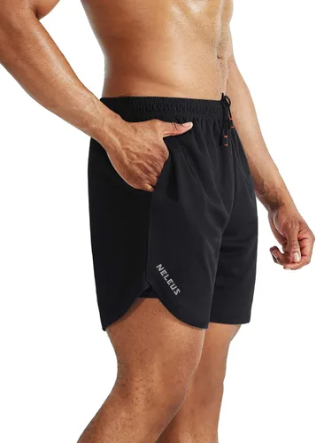 Vista 6 de NELEUS Men's 2 in 1 Running Shorts with Liner,Dry Fit Workout Shorts with Pockets