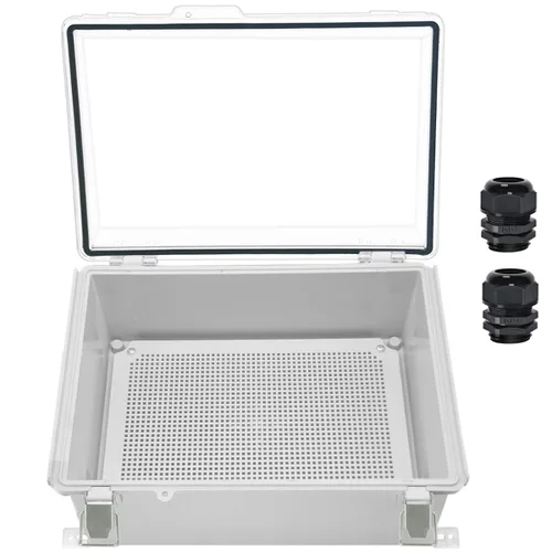 Vista 18 de Zulkit Caja de conexiones IP67 Caja eléctrica impermeable para proyectos con cubierta transparente con bisagras, cierre de acero inoxidable, carcasa