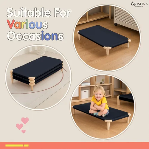 Vista 6 de KRISHNA Sábanas para cuna de guardería para niños pequeños y preescolares con bucles elásticos en las esquinas, suave y cómoda sábana de microfibra