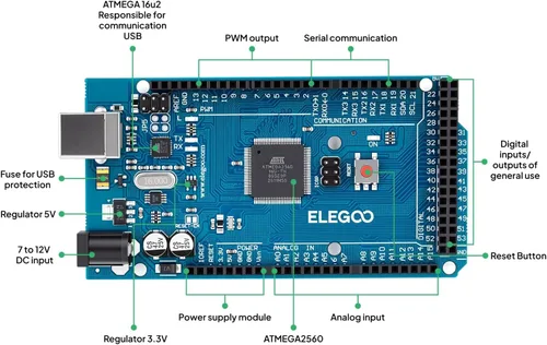 Vista 7 de ELEGOO Mega R3 Project The Most Complete Ultimate Starter Kit with Tutorial Compatible with Arduino IDE (Pack of 12)