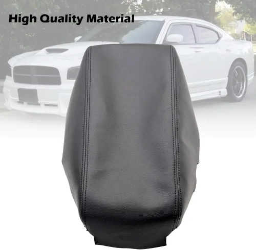 Vista 2 de CROSSDESIGN Cargador de cuero sintético para reposabrazos de consola central compatible con Dodge Charger 2008-2010