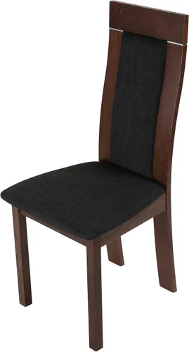 Vista 5 de Cortesi Home Silla de comedor Tia en tela de carbón, acabado nogal (juego de 2)