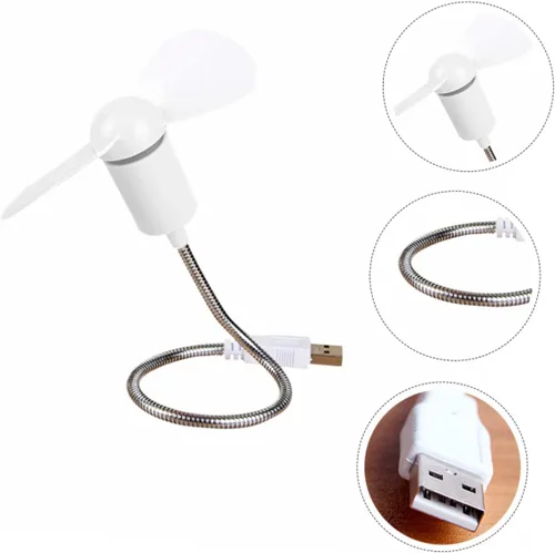 Vista 2 de SOLUSTRE Mini ventilador USB de 4 piezas enfriador de cuello USB ventilador portátil ventilador de computadora ventilador de computadora mini