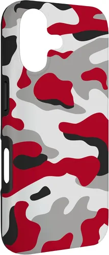Vista 3 de red camo Print red and Black Camoflage Pattern Phone Case for iPhone 17
