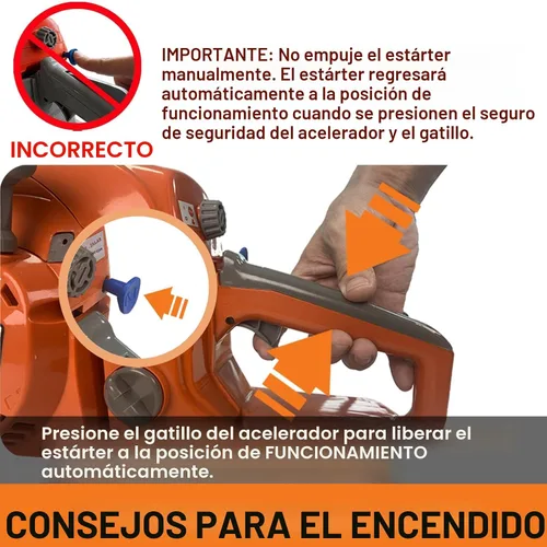Vista 7 de PROYAMA 62CC motosierra de gas de 2 ciclos, 22 pulgadas 18 pulgadas motosierra de gasolina inalámbrica de mano para corte de madera de árboles