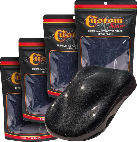 Vista 32 de Custom Shop - Purpurina metálica para pintura automotriz, oro brillante, 4 oz, micro escamas de metal de 0.004" para pintura de automóviles, aditivo
