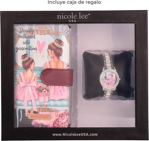 Vista 6 de Nicole Lee Juego de regalo de 2 piezas de accesorios para teléfono (cartera cruzada, reloj de moda de diamantes)