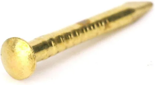 Vista 6 de Oumefar 100 piezas de uñas de latón de cabeza redonda de cadena dorada, minimodelo, bisagra de muebles para uñas, accesorios de hardware