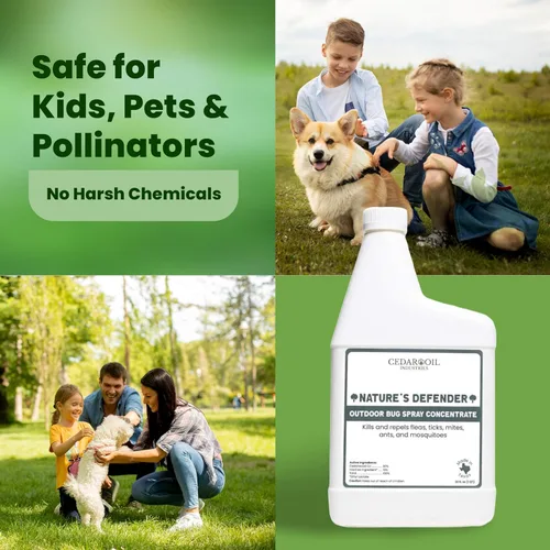 Vista 2 de Nature's Defender - Concentrado de césped y jardín, control de plagas totalmente natural para espacios al aire libre, fabricado con aceite de madera