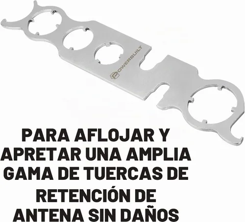 Vista 3 de Powerbuilt Llave de antena 2 en 1 – Tuerca bisel de antena de varios tamaños y herramienta de extracción de mástil para automóviles, se adapta a
