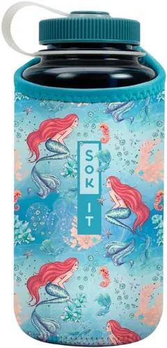Vista 3 de Sok It BotlSok Funda para botella de agua con cubierta de neopreno aislante (Floral abstracto, se ajusta a CamelBak o Nalgene de 12 onzas)