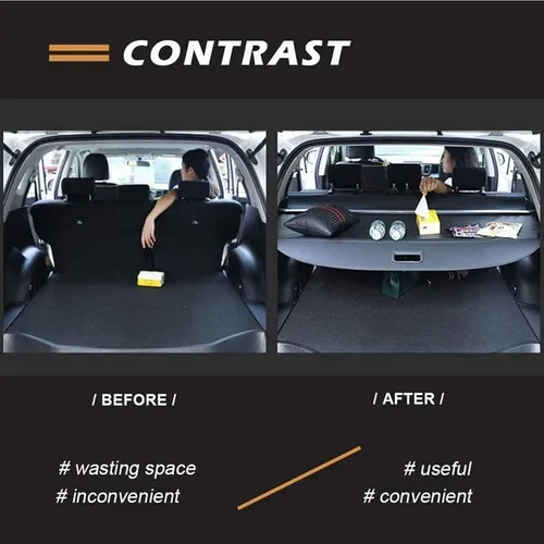 Vista 3 de Cubierta retráctil de carga para automóvil para Toyota RAV4 2013 2014 2015 2016 2017 2018, maletero trasero de equipaje, protección de seguridad