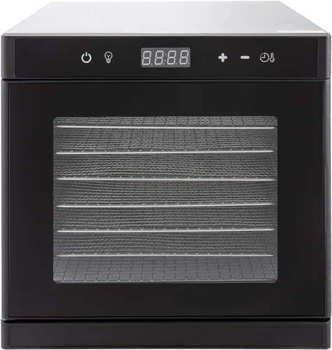 Vista 4 de Deshidratadores de alimentos para encimera, máquina secadora de acero inoxidable con temporizador digital ajustable de 24 horas, control