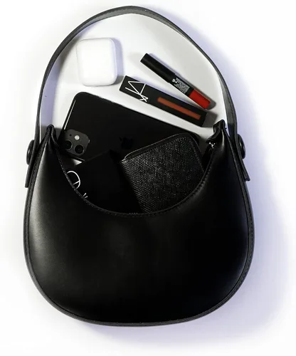 Vista 6 de Bolso Hobo para mujer, diseño de luna creciente, lindo bolso de hombro moderno y bolso diario pequeño, bolsos diarios para mujer