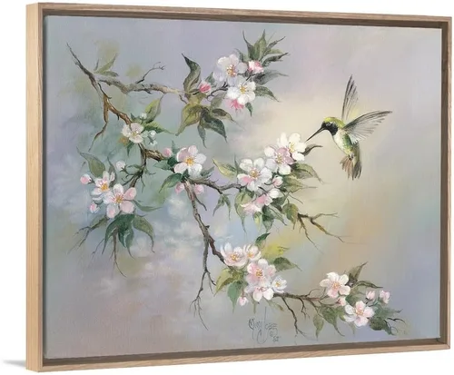 Vista 10 de CANVAS ON DEMAND Mimi Jobe, lienzo enmarcado con diseño de colibrí, diseño tradicional, decoración del hogar, vida silvestre, arte de pájaros, 10 x
