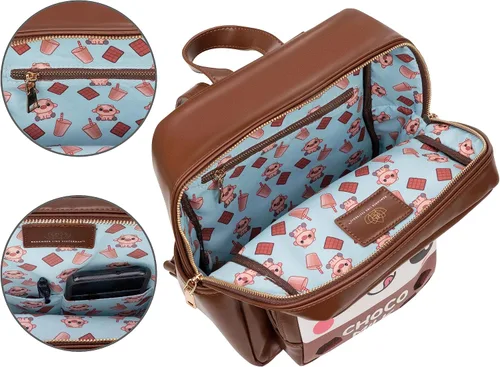 Vista 19 de Bolso tipo mochila Kawaii Burger Bolso mochila de moda para mujeres y niños Piel sintética