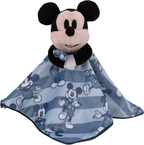Vista 2 de Disney Mickey Mouse - Juego de 2 piezas de manta de bebé sherpa súper suave a rayas azules y azul marino