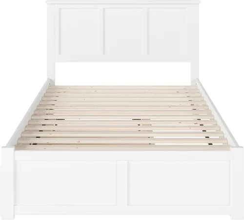 Vista 7 de AFI Madison Cama de plataforma con estribo y cajón deslizable Blanco