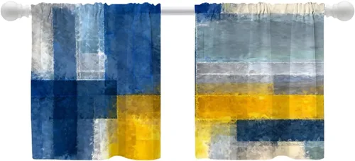 Vista 20 de Shrahala Cortinas de nivel de chakras con mandala beige para ventanas de cocina, paneles de cortina de ventana de mandala multicapa de poliéster