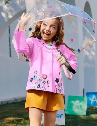 Vista 3 de Arshiner Chamarra impermeable con capucha para niña, para bebé y niño