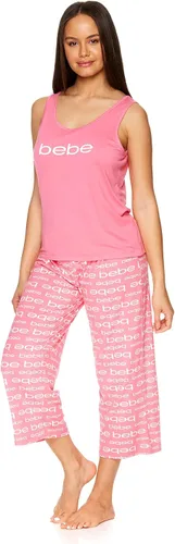 Vista 5 de bebe Conjunto de pijama para mujer, camiseta de manga corta y pijama capri para descansar