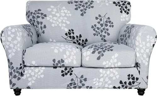 Vista 19 de SearchI Funda elástica para sofá, funda para sillón de 2 piezas con funda de cojín separada para silla, protector de muebles lavable para sala