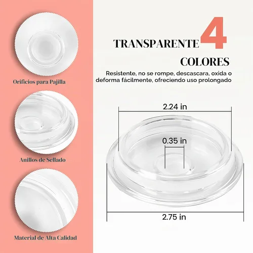 Vista 3 de Joyclub Paquete de 4 tapas acrílicas para vasos de vidrio de 16 onzas con tapas de bambú y pajitas, vasos reutilizables para café helado, vasos
