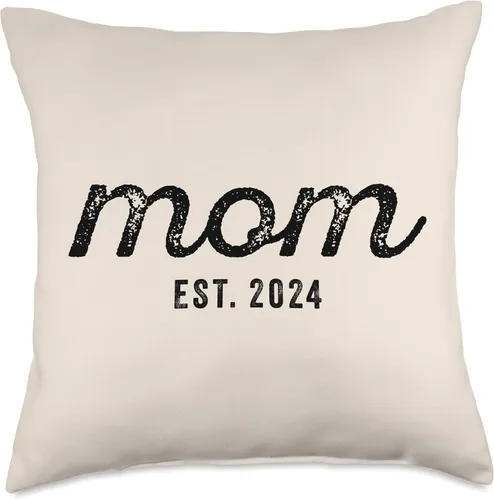 Vista 4 de Mom Est 2024 Custom Mom Personalized Mother’s Day Customized Throw Pillow