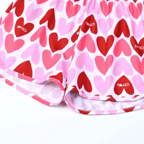 Vista 6 de QPANCY Pijamas de verano para niñas, conjuntos de pijamas de manga corta para dormir de verano