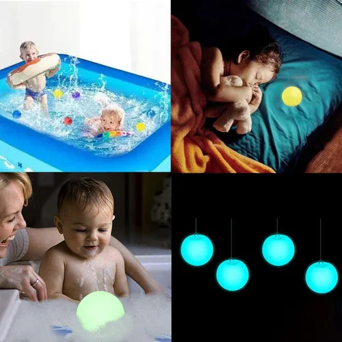 Vista 7 de Borelor Luces flotantes para piscina, 3 pulgadas, recargable por USB y control remoto, lámpara de globo IP68, impermeable, 16 luces de baño