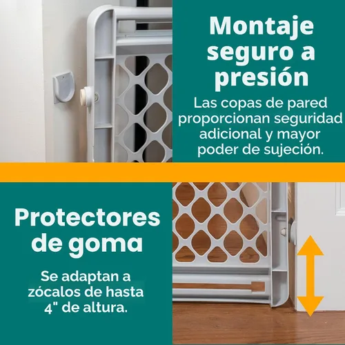 Vista 4 de MYPET Puerta universal para mascotas: 26" - 42" Puerta de perro de ancho para puertas con ajuste a presión o accesorios de puerta oscilante Tipos